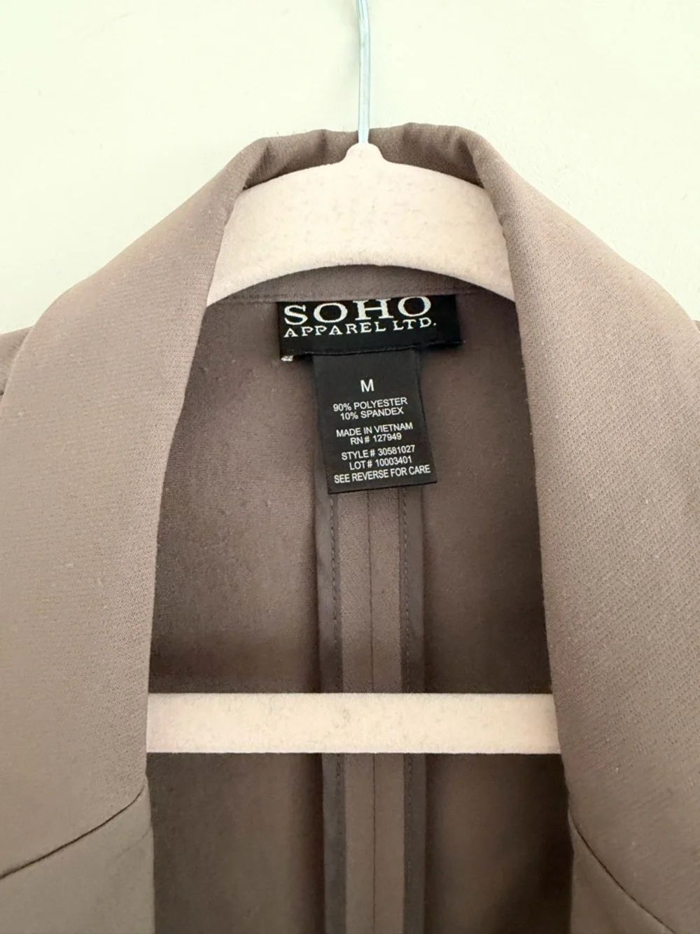 Soho Apparel Taupe Open-Front Blazer - Picture 2 of 2
